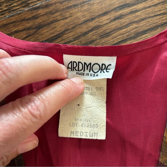 Vintage 80s Ardmore Floral Brocade Vest | Made in USA | Size Medium - Picture 4 of 6